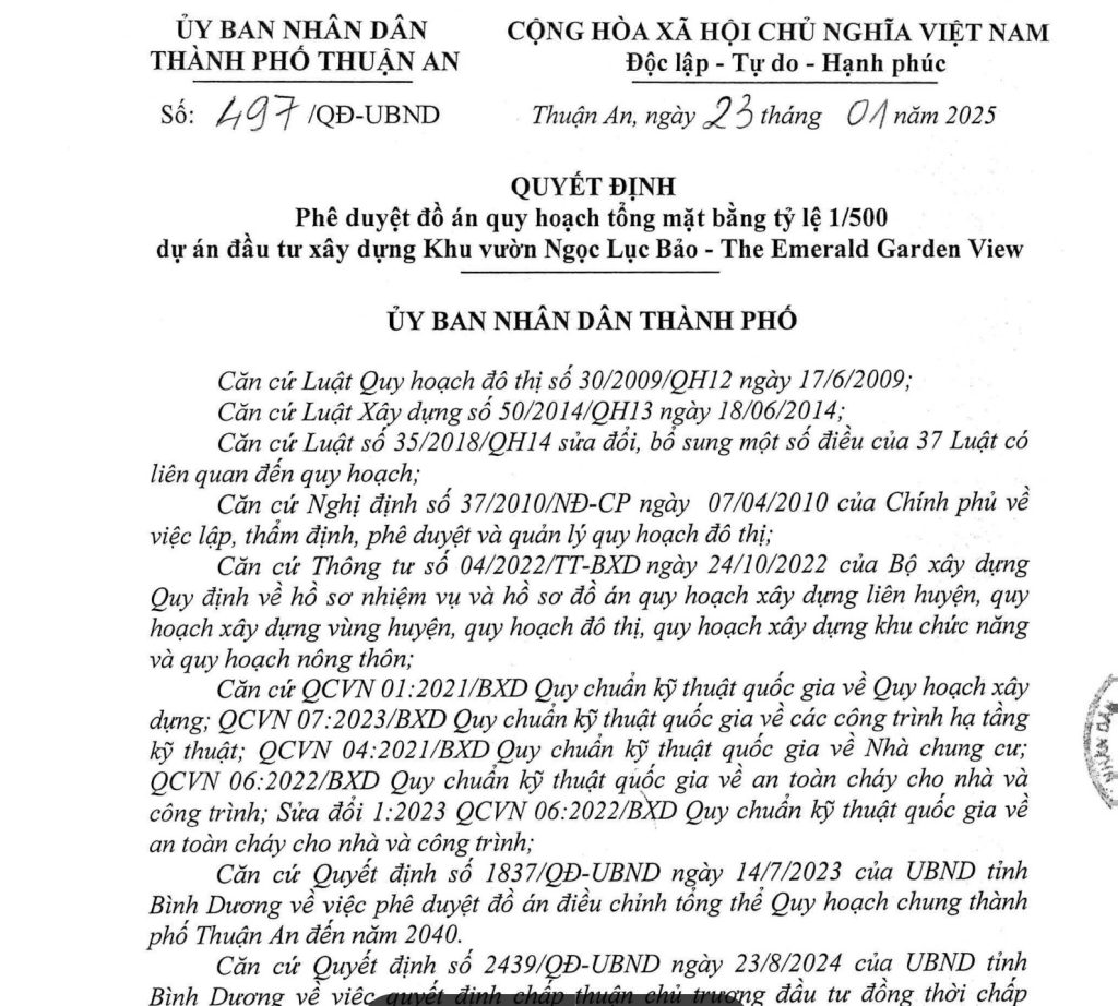 Hồ Sơ Pháp Lý The Emerald Garden View