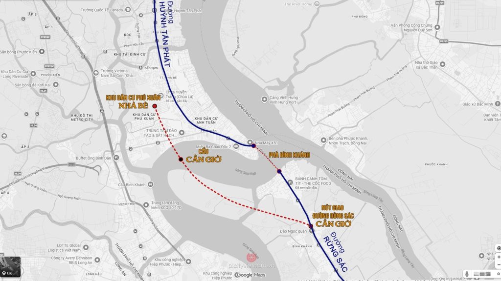 Bản đồ Cao tốc Bến Lức – Long Thành